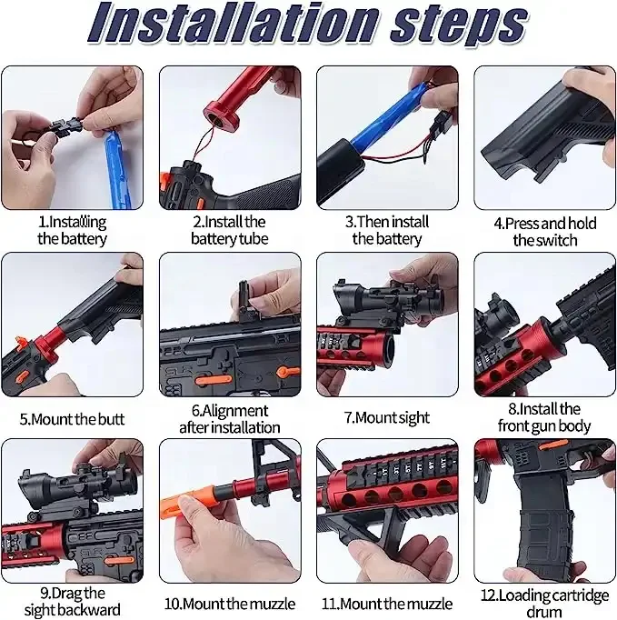 Electric M4A1 Gel Splatter Blaster Toy Gun Safe Bullet Blaster Gun Education Shooting M4A1 Toy Gun For Christmas Gift