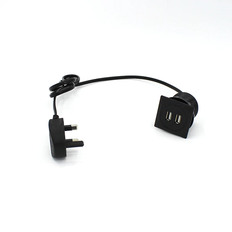 Office Furniture Desktop Socket 2 Port USB Charger dual usb charging outlet for UK/US/EU plug