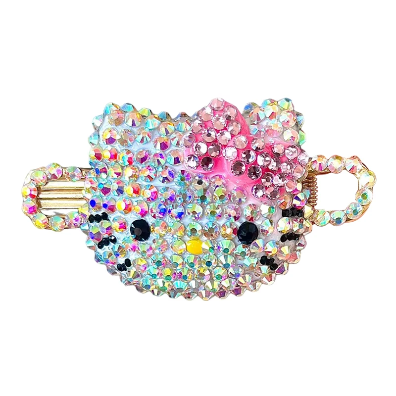 Cute Hello KT Cat Hairpin Anime Sanrioed Hair Accessories Headdress Cartoon Hair Clip Girl Gifts