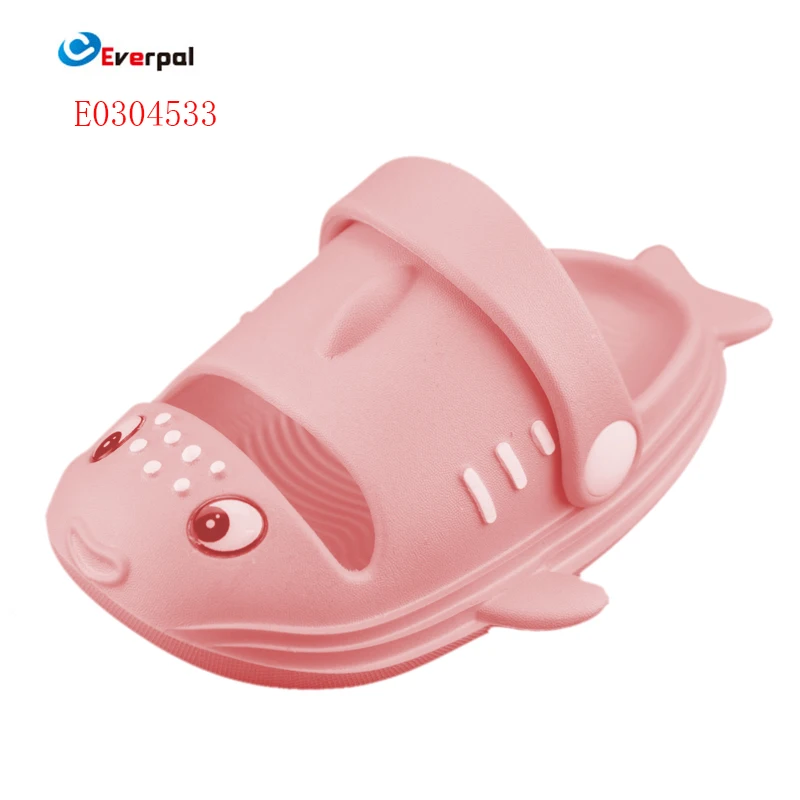 Fish Design Kids Close Toe Slippers Clogs For Toddler Boys and Girls