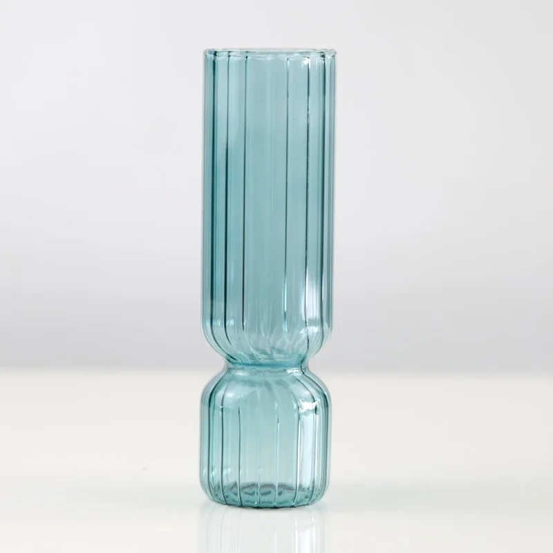 Factory Direct Cheap Home Decor Glass Flower Vase Modern Colorful Clear Flower Glass Vase