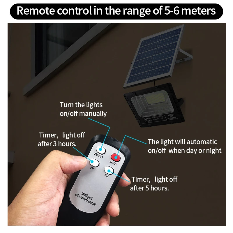 IP67 Remote Control Cheap Price Solar Floodlight 1000W Projector Reflector 100W 300W ABS Plastic LED Solar Flood Lights