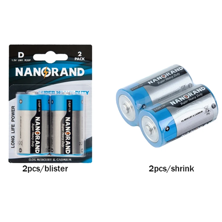 Made In China Superior Quality 1.5v Um1 R20P Size D Size Dry Cell Carbon Zinc Battery