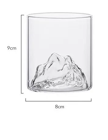 Customized New Design Mountain Shape High Borosilicate Transparent Drinking Glass Whisky Cup mountain glass tea cup