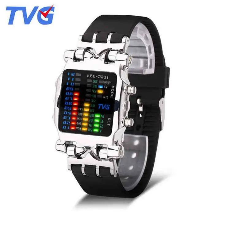  TVG 2231 новые светодиодные цифровые мужские наручные часы 2019 крутые креативные цветные светящиеся водонепроницаемые повседневные готовые к