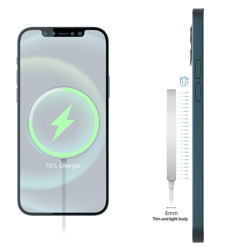 
New Arrival colorful 15W fast charge Qi magnetic wireless charger for iphone 11 12,wireless magsafe charger with strong magnets 