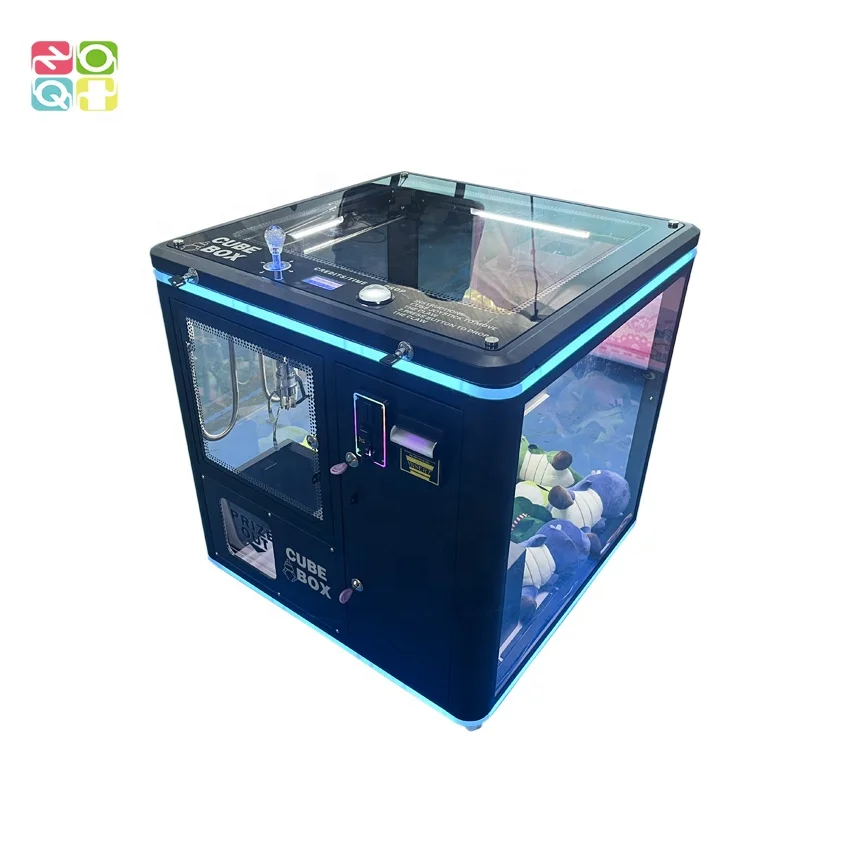 Shopping center square winner toys prize vending mini rubik cube coin operated claw crane machine