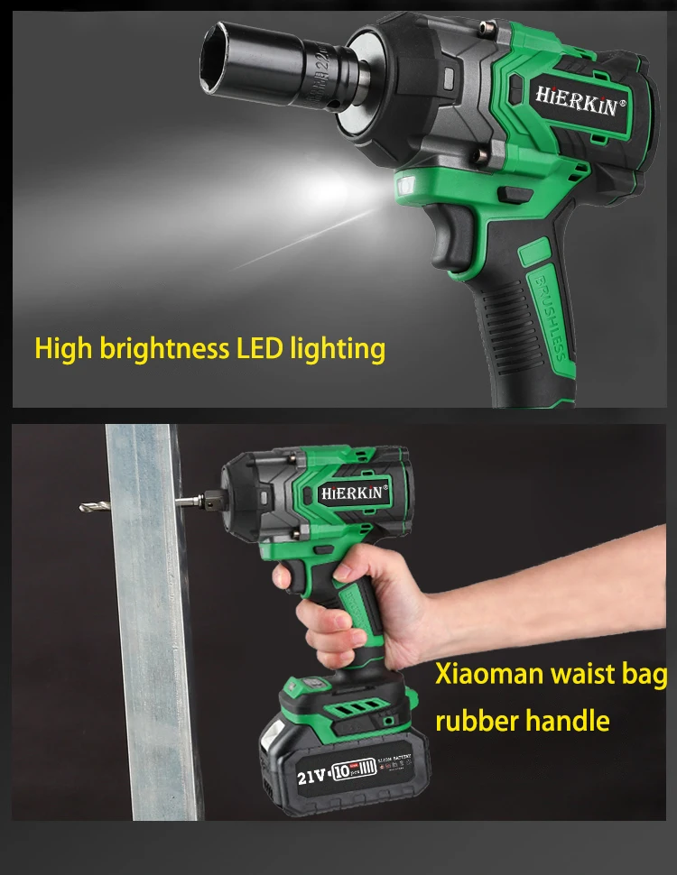 21 Rechargeable Battery Portable Cordless Power Screwdrivers High Torque Brushless Lithium Electric Impact Wrench For Tires