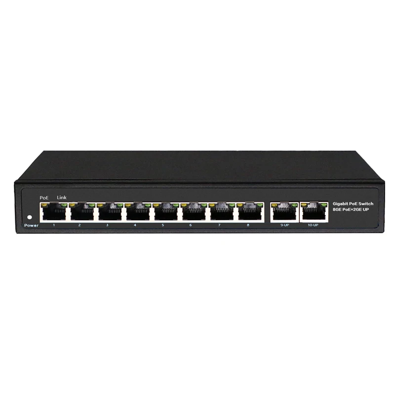 8*10/100/1000mbps PoE Port With 2G uplink Port Full Gigabit PoE 8 Port  Switch