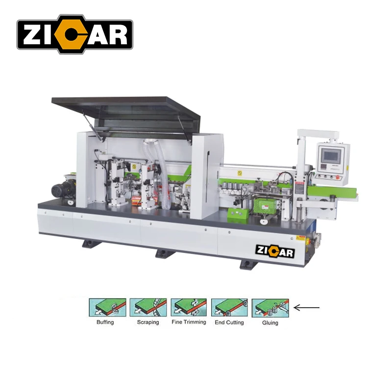 ZICAR High Efficiency Pvc Edgebander Woodworking Machinery Particle Board Edge Banding Machine