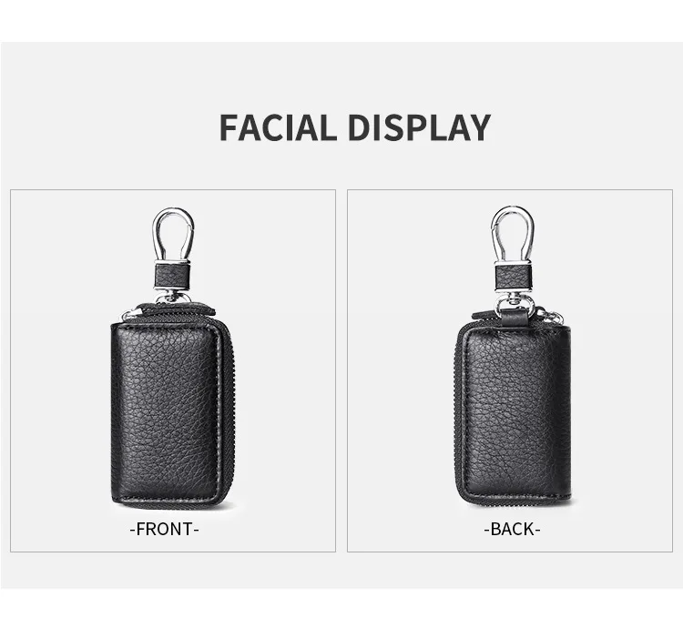 KBW220 2023 Waterproof Genuine Leather Car Key Case Head Layer Cowhide Car Remote Control Protection Leather Case Lock Key Case