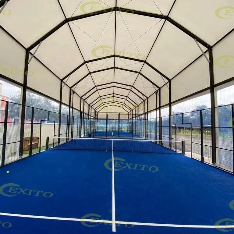 EXITO China Material Professional Padel Tennis With Court Artificial Grass Portable Panoramic Style Padel Tennis Court