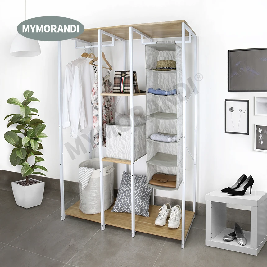 High Quality Modern Metal Wardrobes Closet Storage Racks  bedroom 4 Tier Metal Storage wardrobes