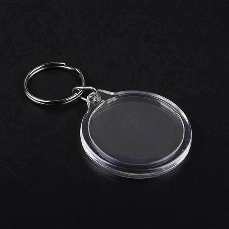 Custom Plastic Crafts Transparent Blank Keyring Insert Plastic Acrylic Photo Picture Frame Acrylic Blank Keychain