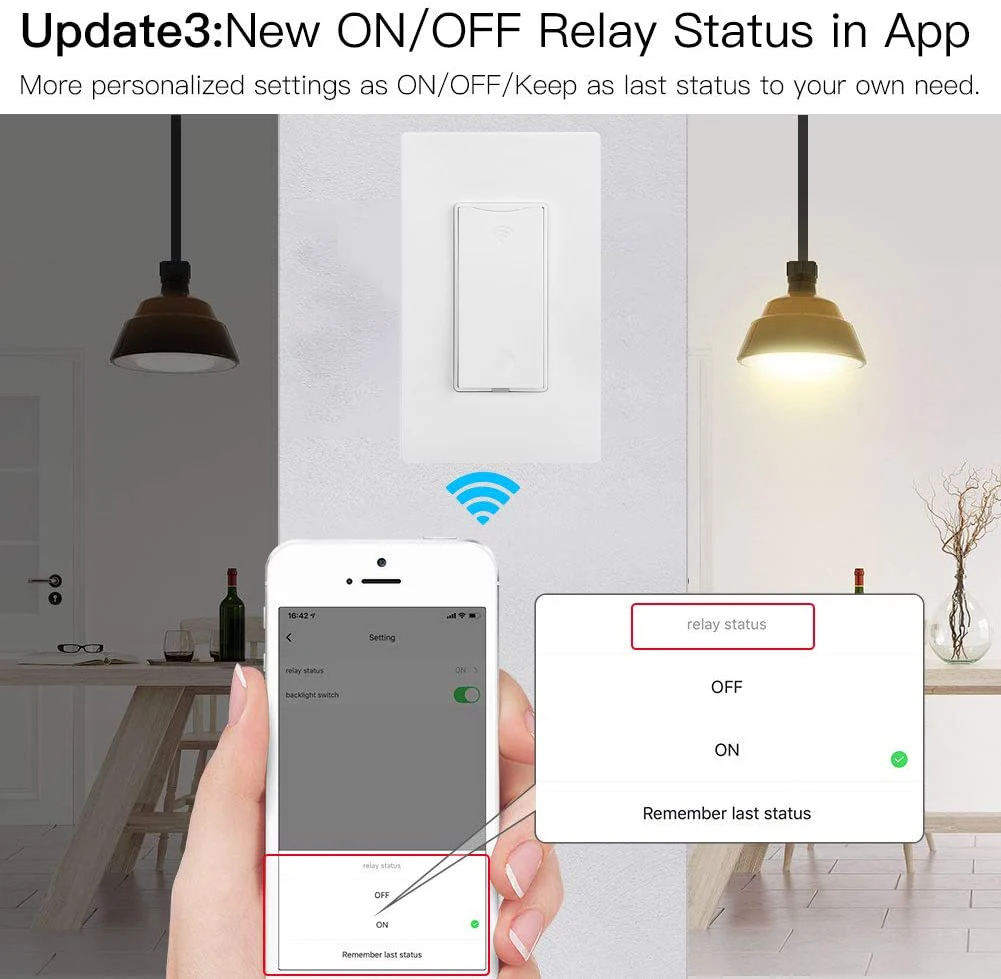 Keygma Tuya App KS-D01 us standard wall light wifi smart dimmer switch