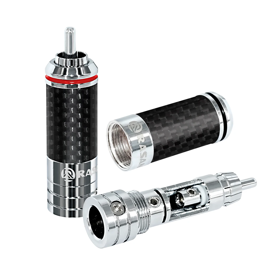 RASANTEK OEM родиевый медный корпус из углеродного волокна 9 мм RCA разъем для Аудио Видео AV Коаксиальный