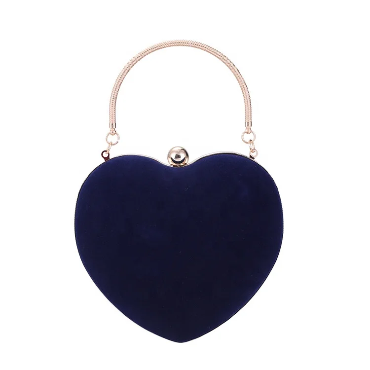 2020 new lovely sweet suede peach heart-shaped banquet bag lady handbag bride wedding cross-body chain bag