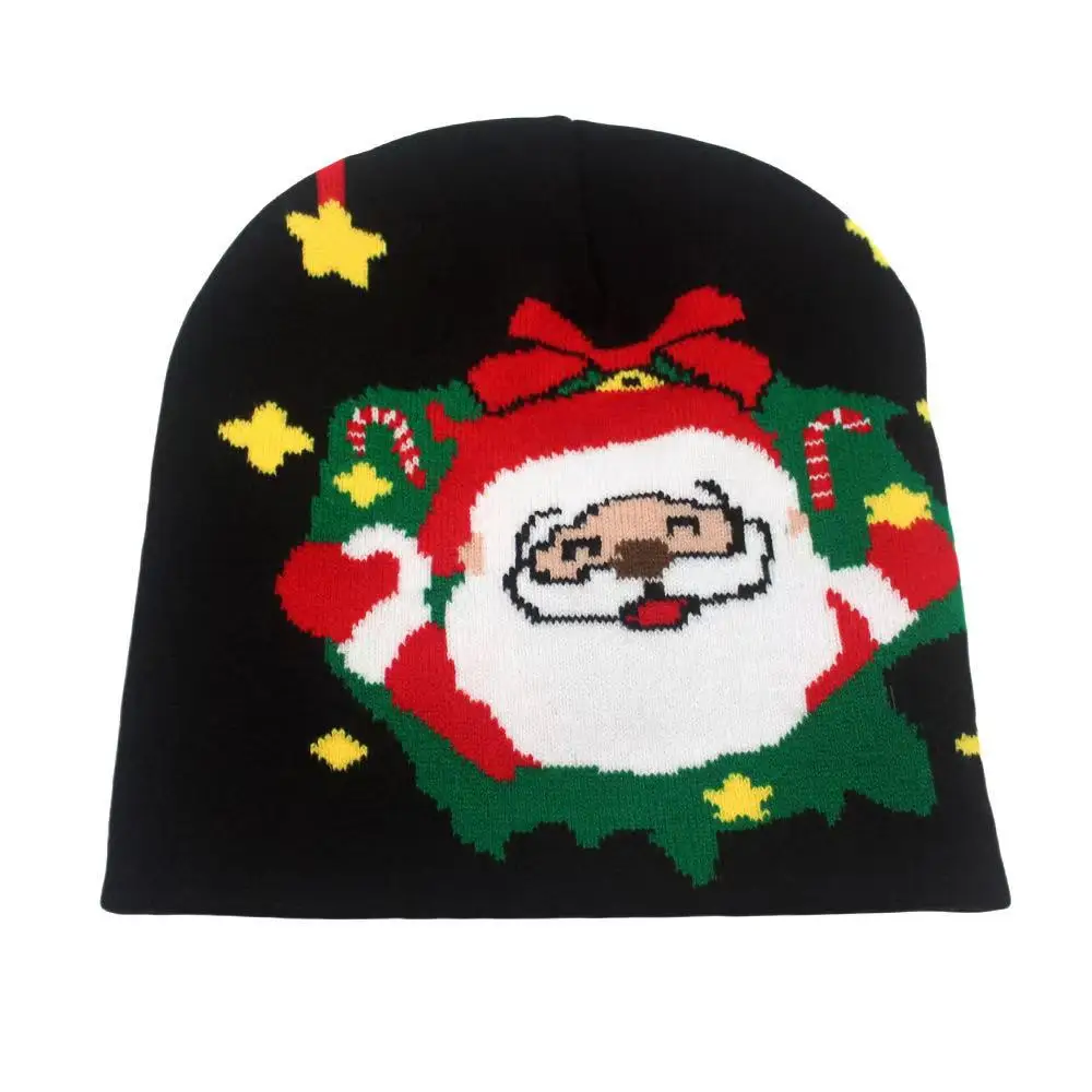 Botu Wholesale Xmas Knitted Hat Christmas Gifts Santa Claus Christmas Tree Cartoon Kids Winter Custom Logo Beanie Hats
