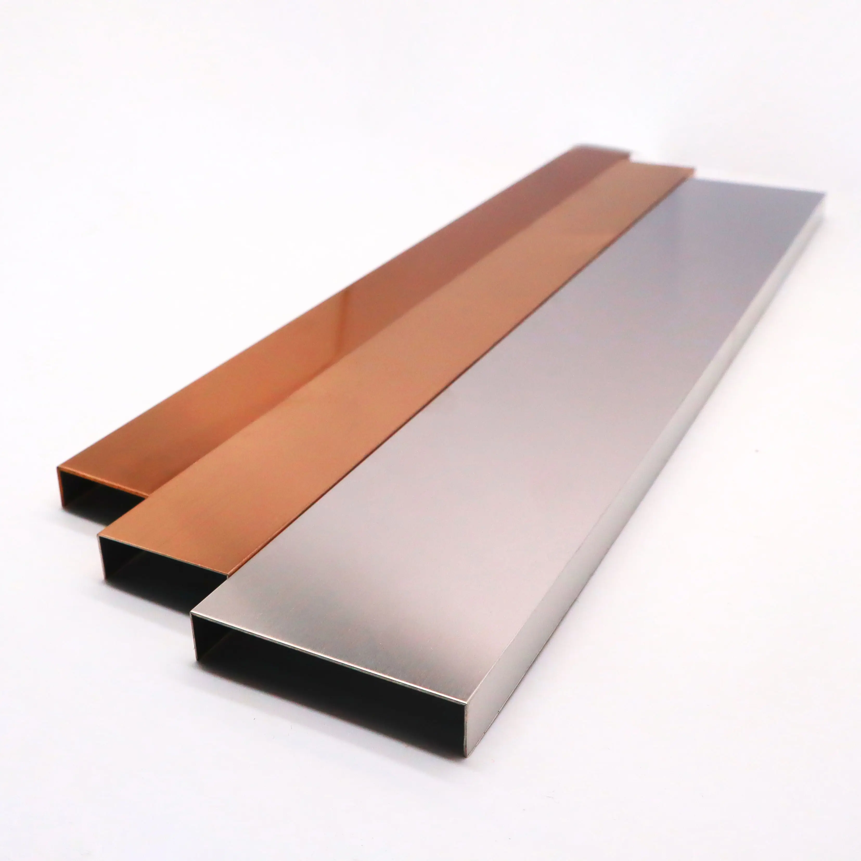 Floor Transition Strips Stainless steel Tile Trim U Shape Grooved Tile Trim For Indoor Decoration