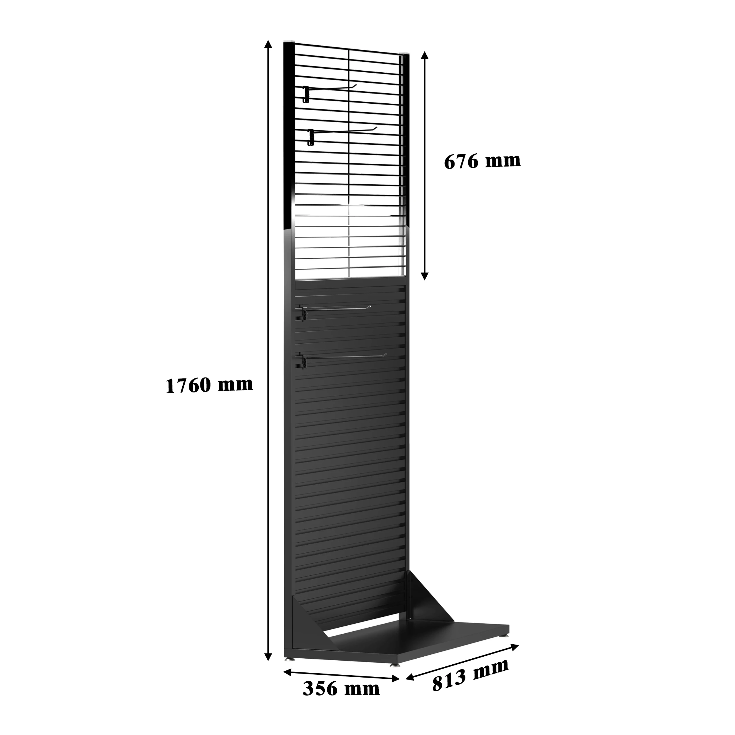 Supermarket Rack Slatwall Display Rack Metal Slat Wall Panel Display Racks and Stands Slat Wall Display Standing Floor