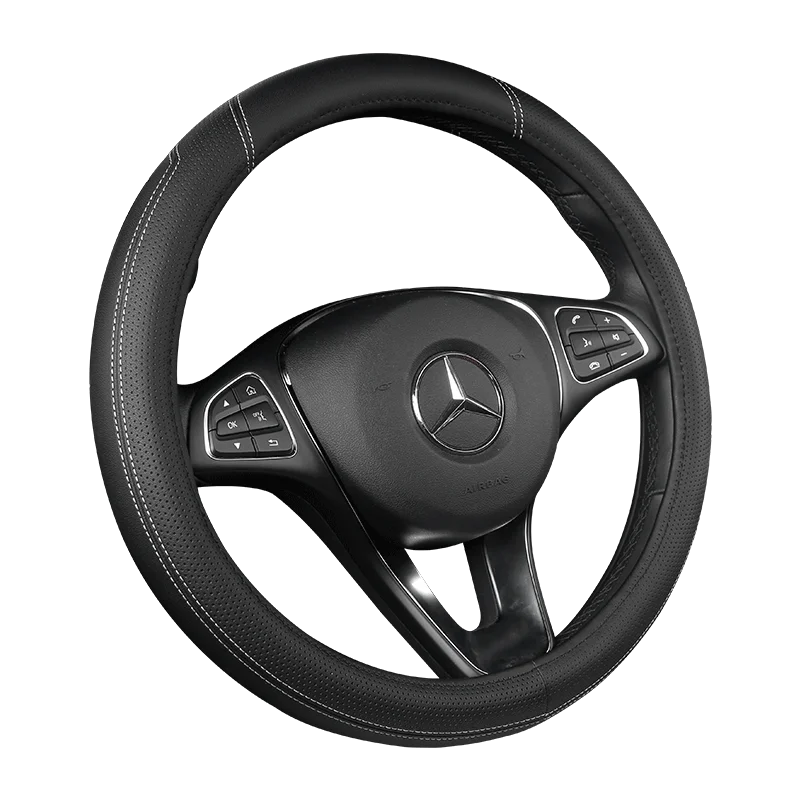 Anti-Slip Elastic 38cm Artifical Leather Universal Car Accessories Auto Car SUV Steering Wheel Cover