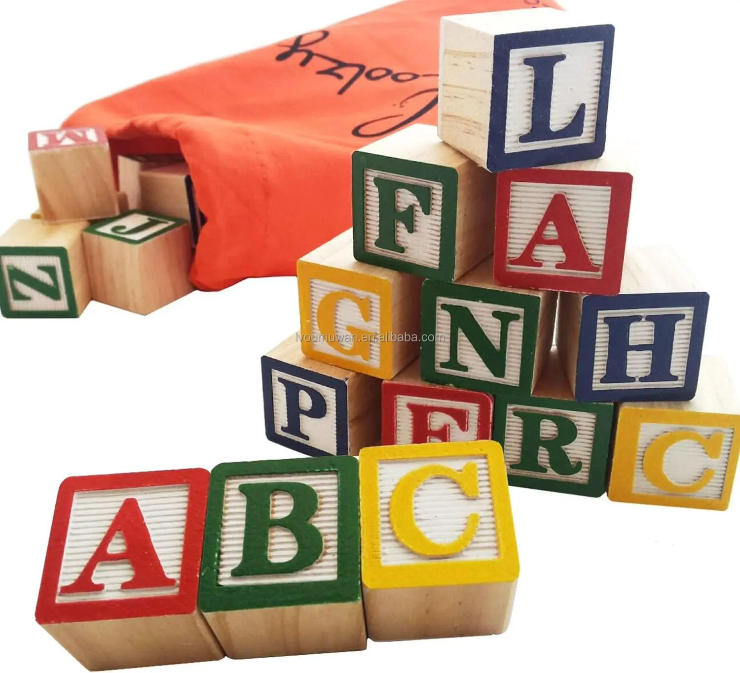 2024 123 ABC Toy Letters Building Blocks wooden cube dice for Toddlers 27 PCS 48pcs inch Wood Baby Alphabet Number Blocks