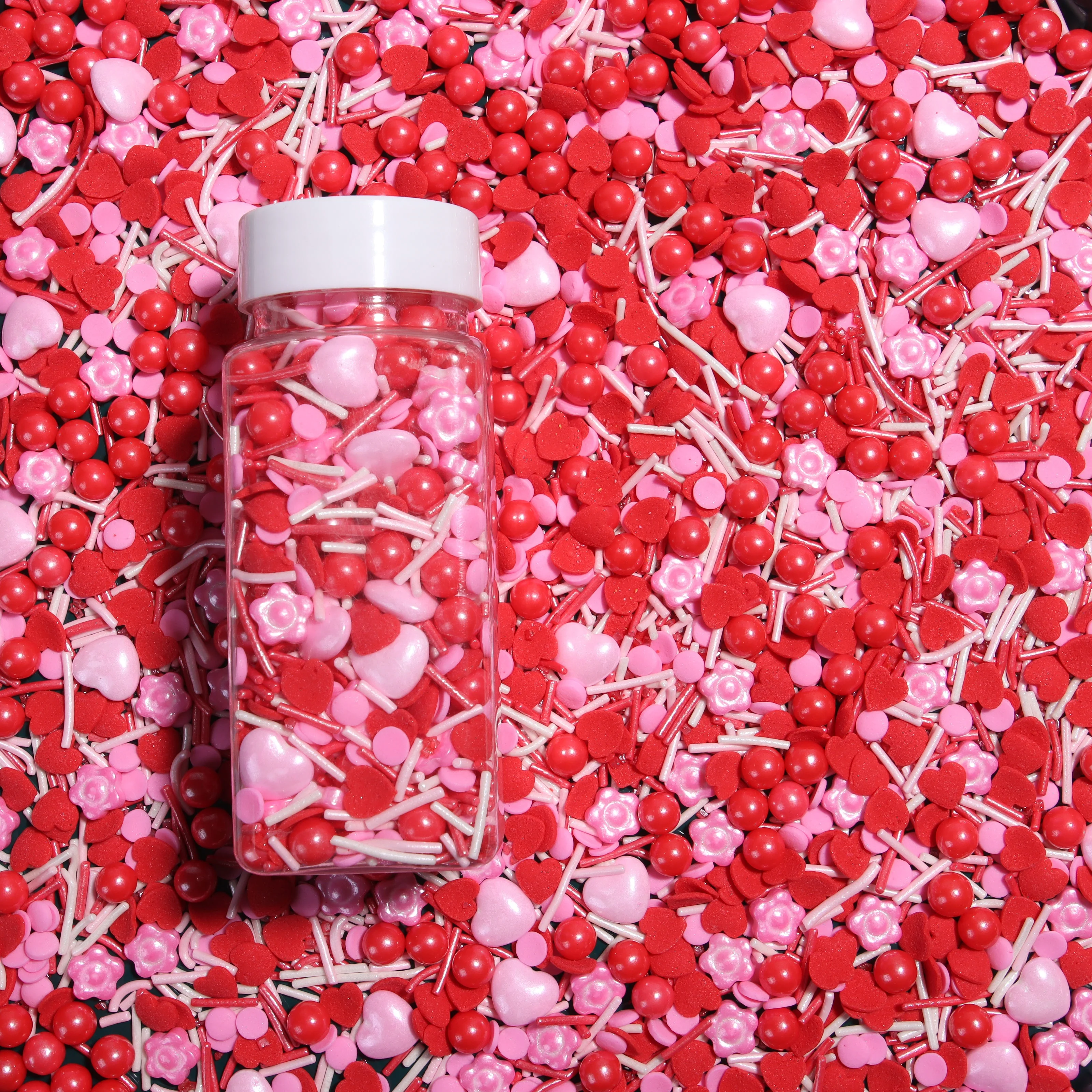 Lovebakery Valentine Cake Decoration Flower Sugar Sprinkles Cake Decoration Heart Shaped Edible Sprinkles to Pastry Decoration