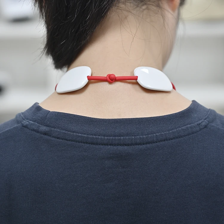 KIKI MASSAGE Portable Light Weight Smart Mini  Electric Hot-Compress Pendant Neck Relax Necklace  EMS Pulse Neck Massager