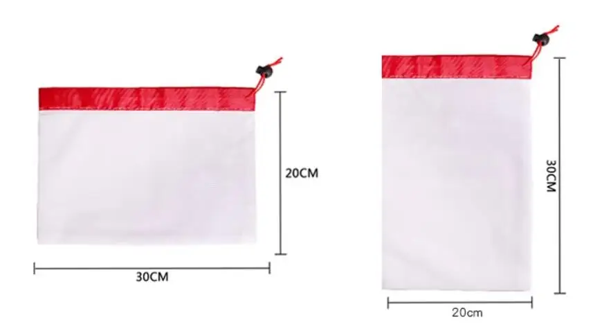 Custom Size Gift Drawstring Promotion Recycled Nylon Reusable Net Polyester Mesh Bags