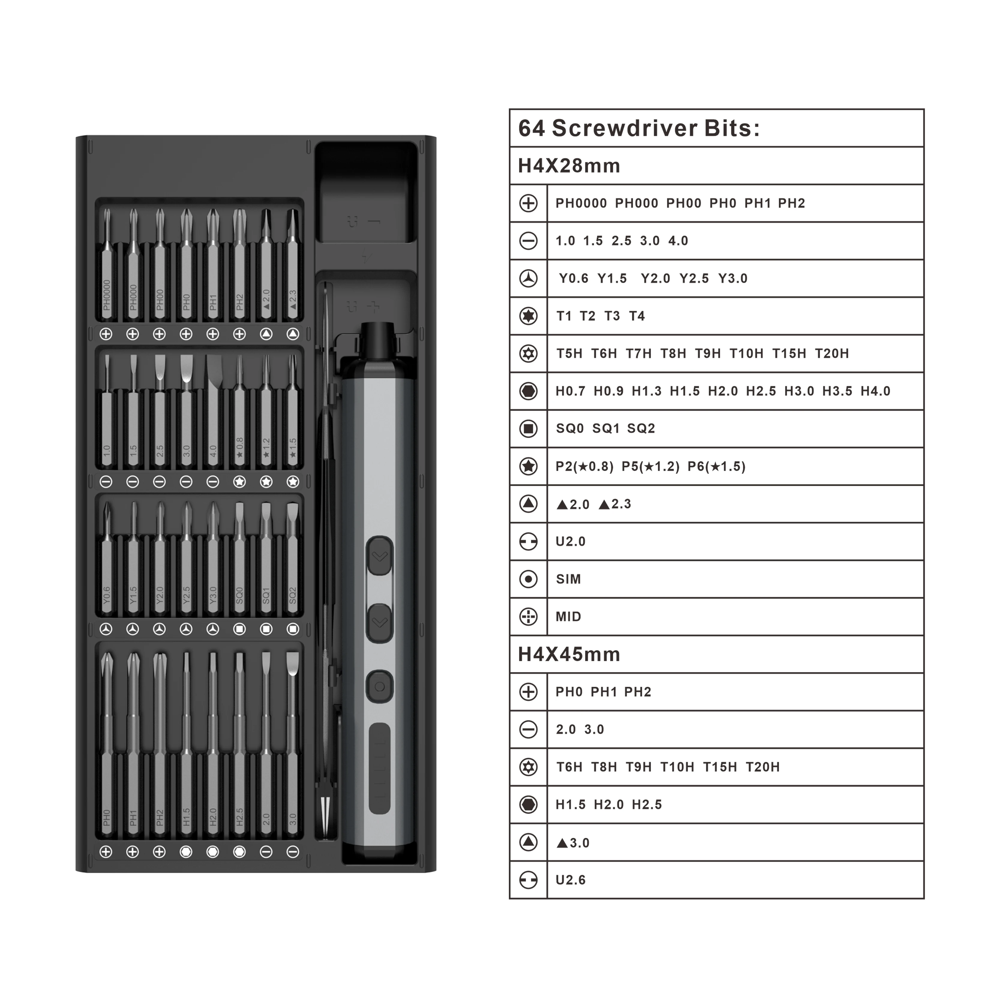 68 in 1 Home Precision Electric Screwdriver S2 Rechargeable Lithium ion Power Battery Straight Rod Cordless Screwdriver