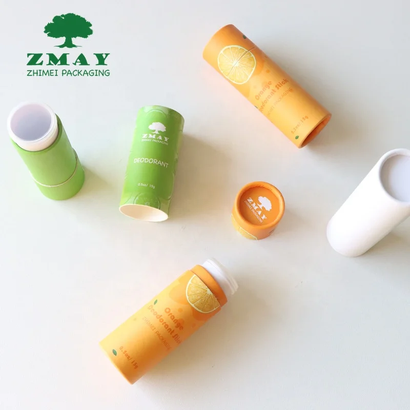 empty paper cylinder deodorant stick container twist up tube eco friendly