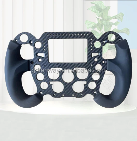 Custom Made Carbon Fiber Molding Parts Universal Racing Carbon Fiber Steering Gaming Wheel with Silicone Handles