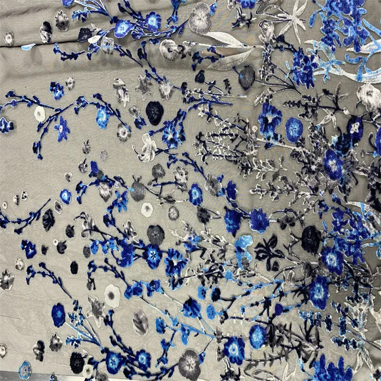 hot sale high quality print burnout velvet fabric skirts made in china