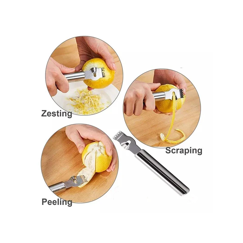 Stainless Steel 304 Fruit Lemon Orange Knife Zester Peeler Grater