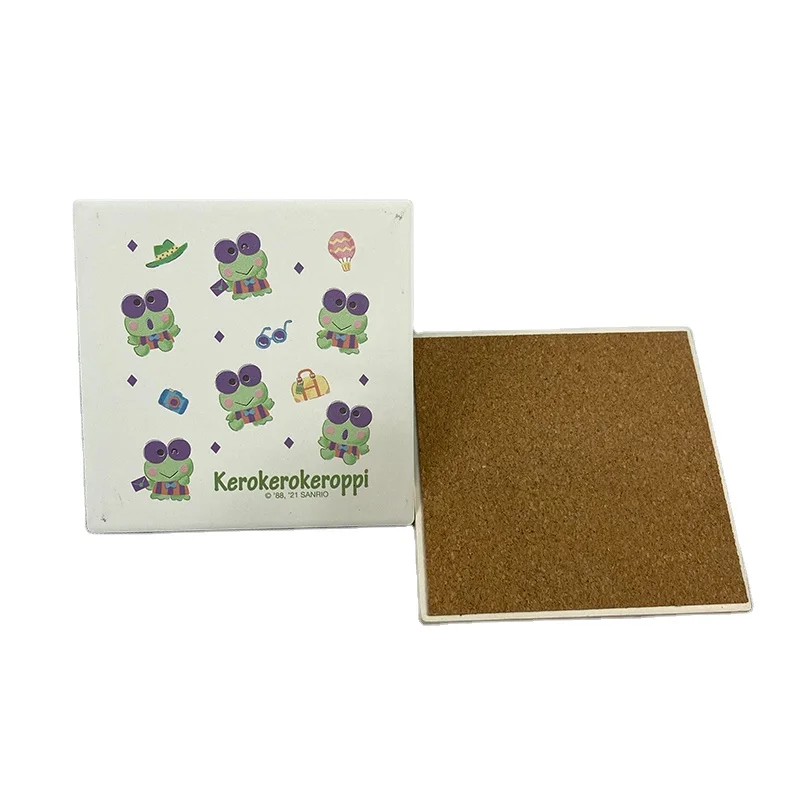 Hot selling size 10cm ceramic square cup coasters white blank heat resistant mat for beer