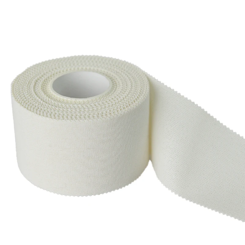 Multi-size OEM Hot Melt/Zinc Oxide Cotton /Rayon Fabric White Serrated Edge Hand Tear Customizable Sports Tape