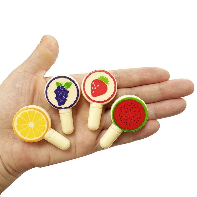Plastic Lollipop Shape Fruits Ball-Point Pen Toys For Children Early Educational Toy