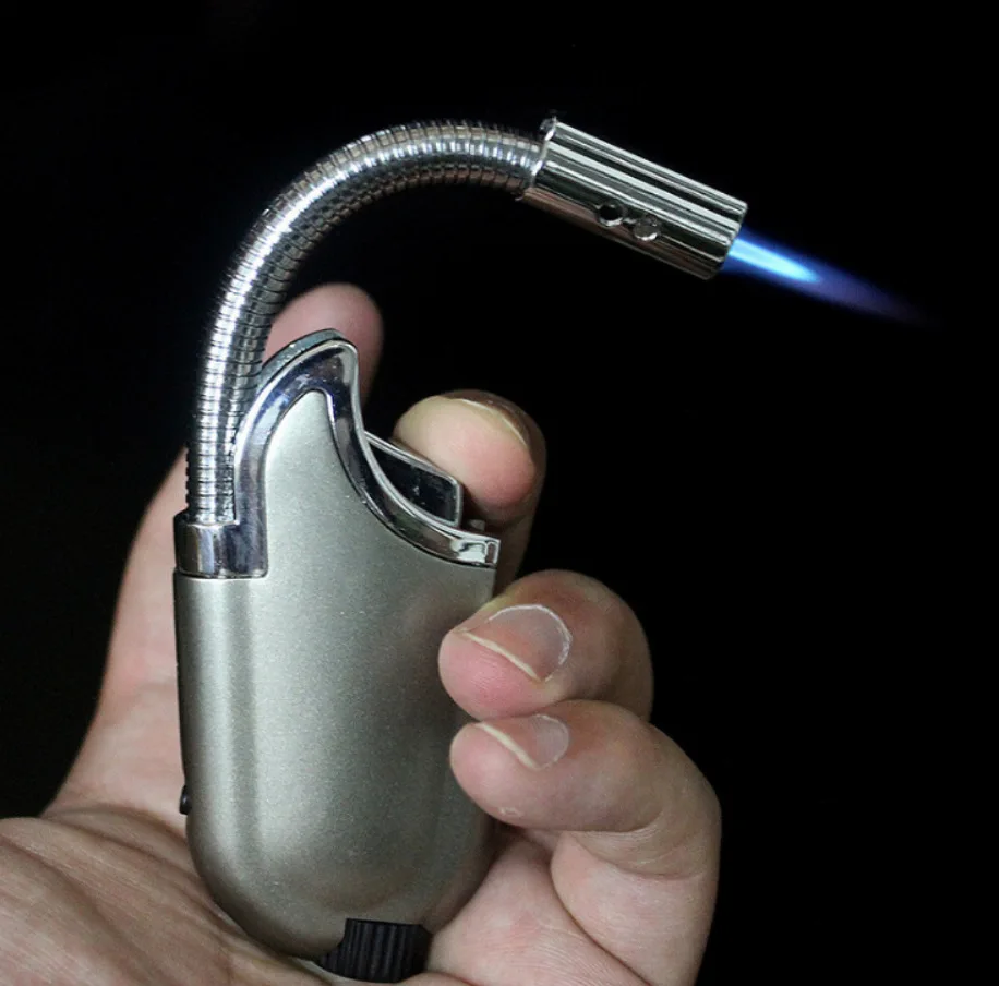 Durable Waterproof Windproof Refill Gas Hose Bendable Lighter Portable Outdoor Camping Hiking Multifunctional BBQ Lighter