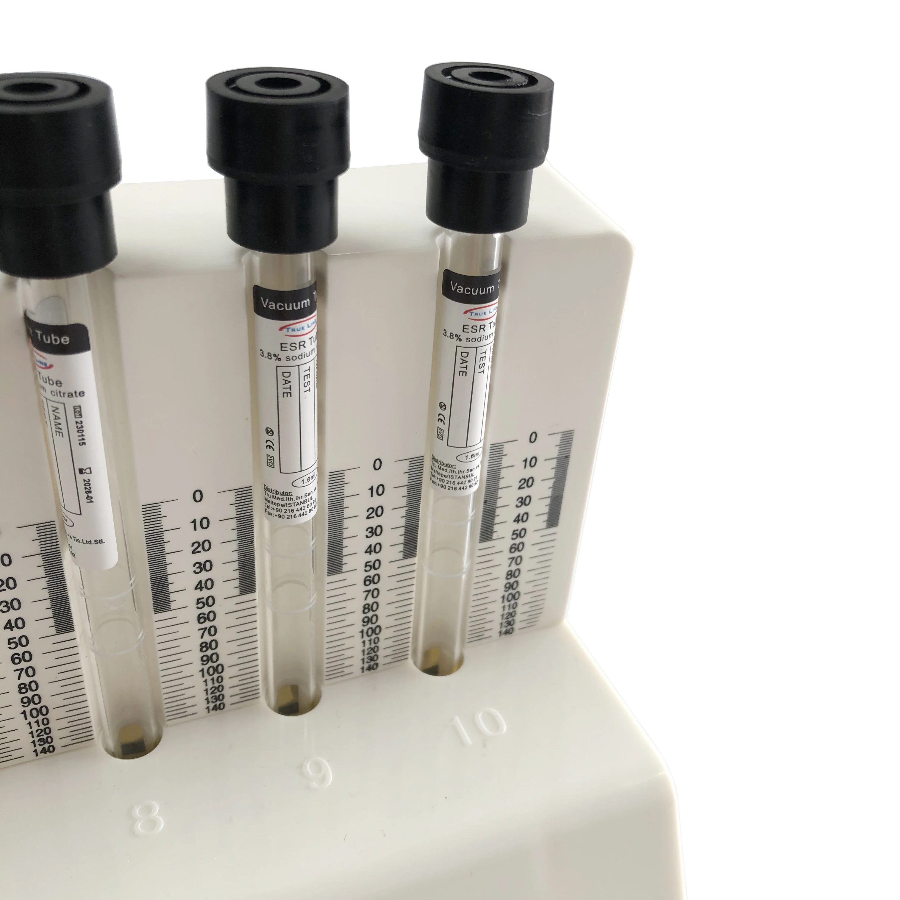 Medical Disposable glass Glass Vacuum black Esr Vacutainer blood collection esr fast tube