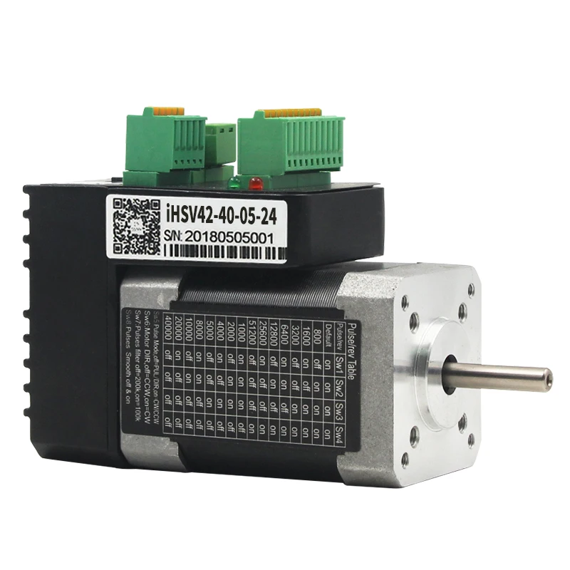 High-speed 4000-to-52W integrated AC servo motor driver set DC 24V miniature 42 servo motor
