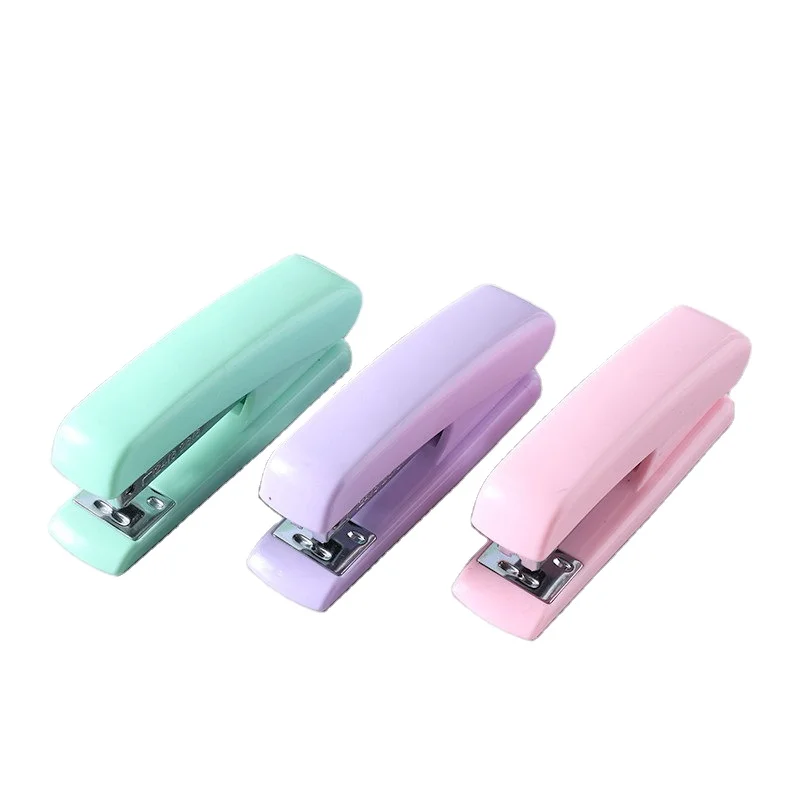 No. 12 Macaron Color Stapler Labor-Saving Stapler Multi-Functional Medium Size Plastic Full Strip Stapler For Student Office