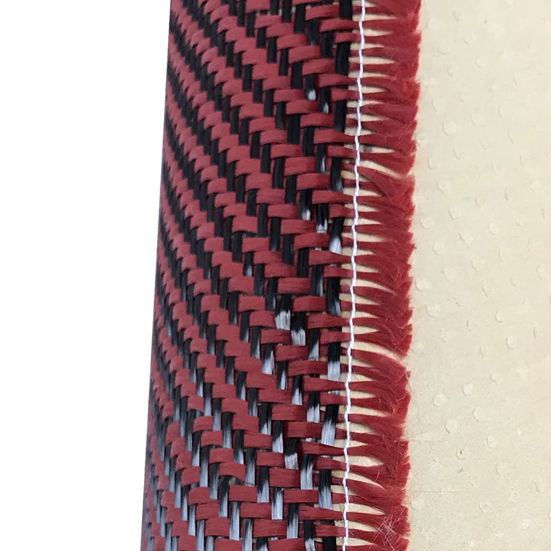 red carbon fiber fabric aramid carbon kevlar fiber fabric