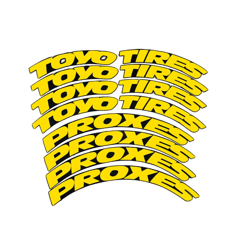 Tire Lettering Sticker TO YO TIRES PROXES Car Body Decoration PVC Raised Letter Decals