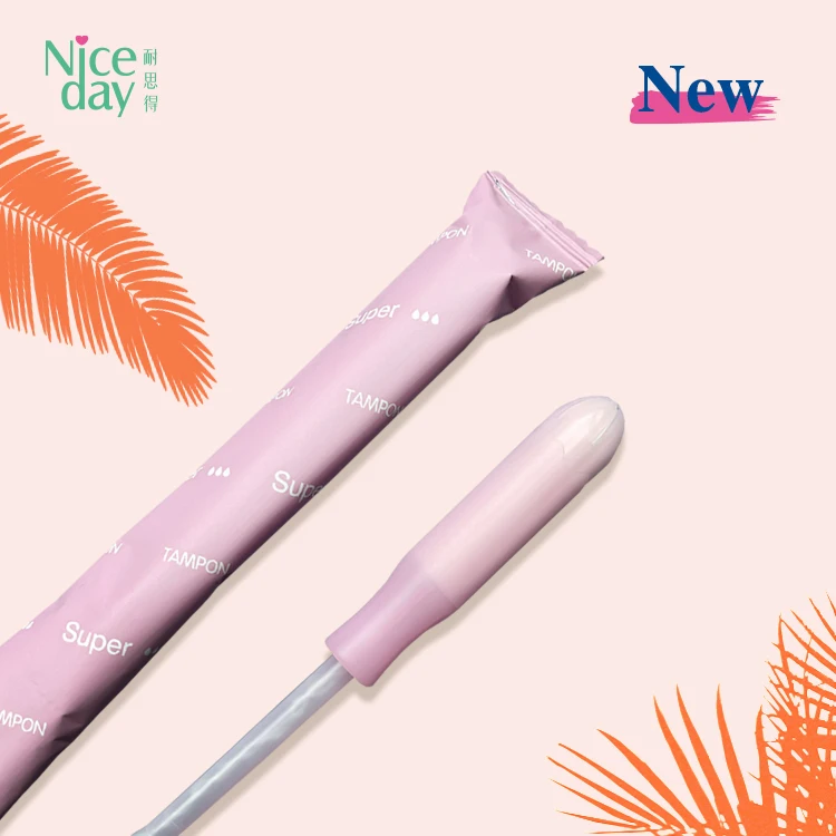 New design high quality tampon Disposable organic 100% cotton tampons with plastic applicator 3 DROPLET