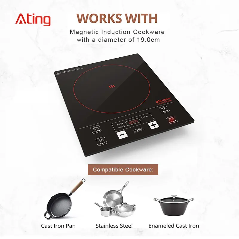 Well-designed One-click built in ETL CE portable cooktop 2000W 120v electric single indcution