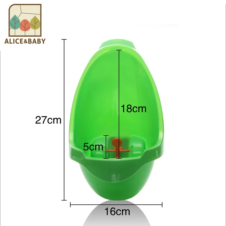 
2017 hot selling lovely frog urinal boy toilet training plastic baby potty suck or hang on the wall 
