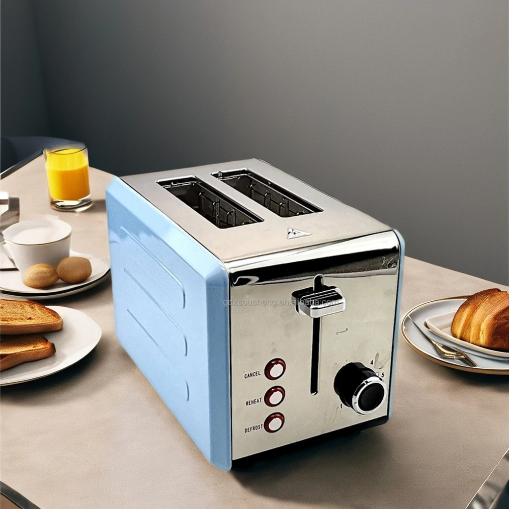OUSHENG 2-Slice Auto Shut-Off Bread Toaster by Zhongshan Stainless Steel Multifunctional Electric Toaster Household Hotel Use