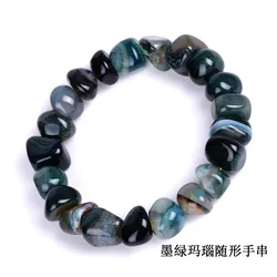 Unshaped agate bracelet mixed color, red black dreamy agate bracelet, popular European and American jewelry