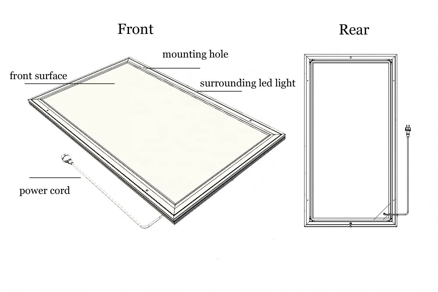 LED Light Infrared Heater Panel Ceiling Heating With Remote Control Thermostat