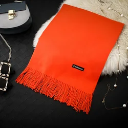Autumn and winter cashmere monochrome fringe plain weave 29 color stock china long warm pashmina scarf cashmere